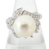 [Использовано] Pt900 Южноморский белый жемчуг (Белый жемчуг) Кольцо с бриллиантом/Нет. 12/г438-61