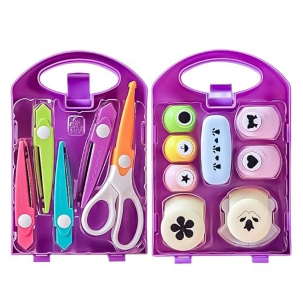 Ручной детский крафт дырокол набор форм с коробкой для хранения фигурные резаки DIY панчер крафт набор