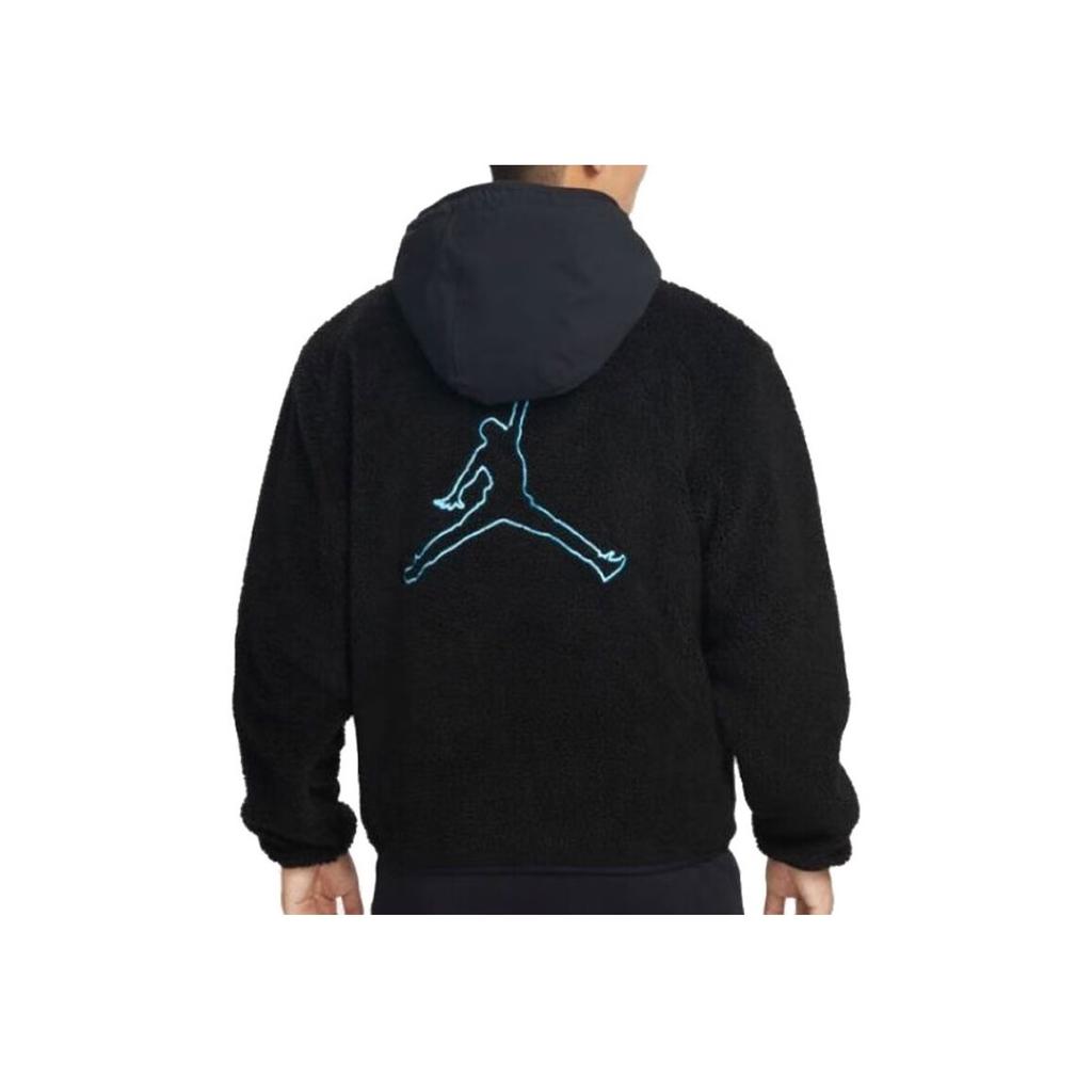Jordan Logo Patch Zip-Up Fleece Hoodie Men Hoodie Black FB1908-010