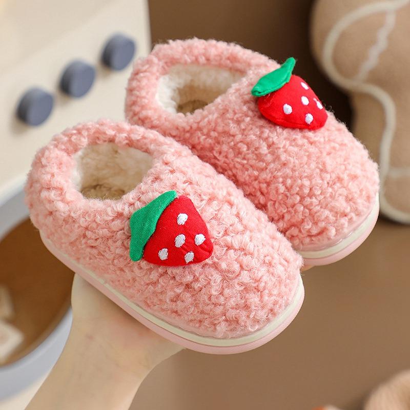 Обувь Детская домашняя обувь для мальчиков и девочек, хлопковая обувь с плюшевыми фруктами
