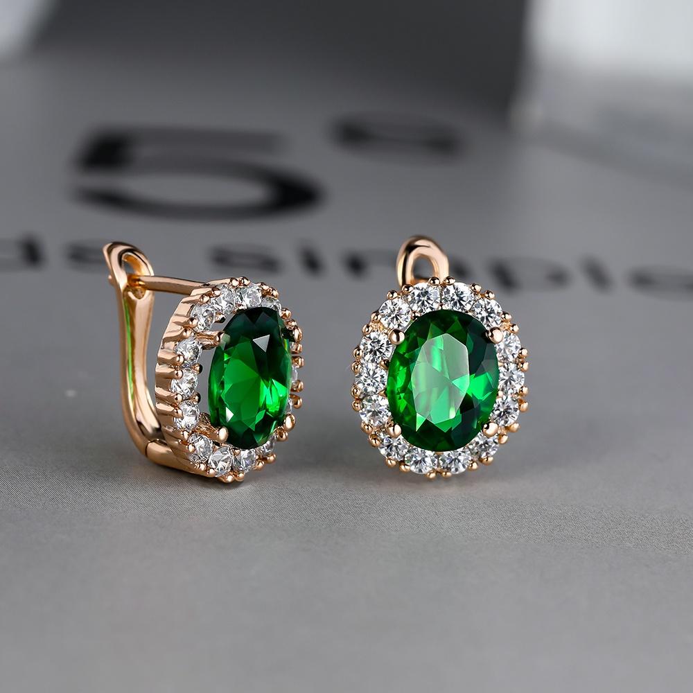 Green Earrings Engagement Womens Emerald Earrings Birthday Gift Commemoration Earrings Fashion Jewelry Earrings