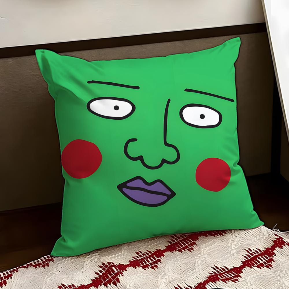 Anime MMob PPsycho 100 Cushion Cover Reversible Soft Durable Pillow Cover Home Car MultiScene Use for Daily Comfort