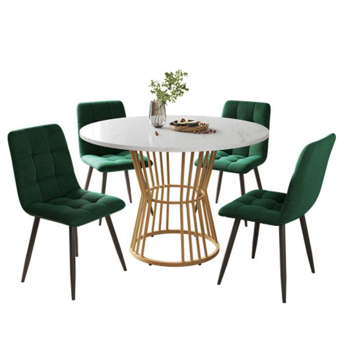 Комплект обеденного стола (5 штук), обеденный стол с 4 стульями, стол диаметром 100 см