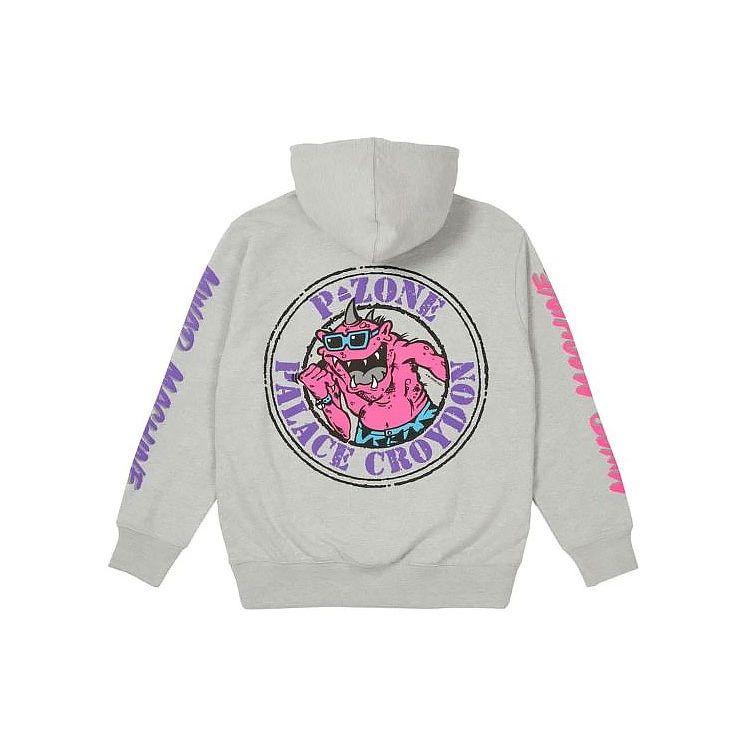 Palace X M-Zone Co-Branded Little Devil Tri-Ferg Pattern Hoodie Unisex Hoodie Gray P20HD055