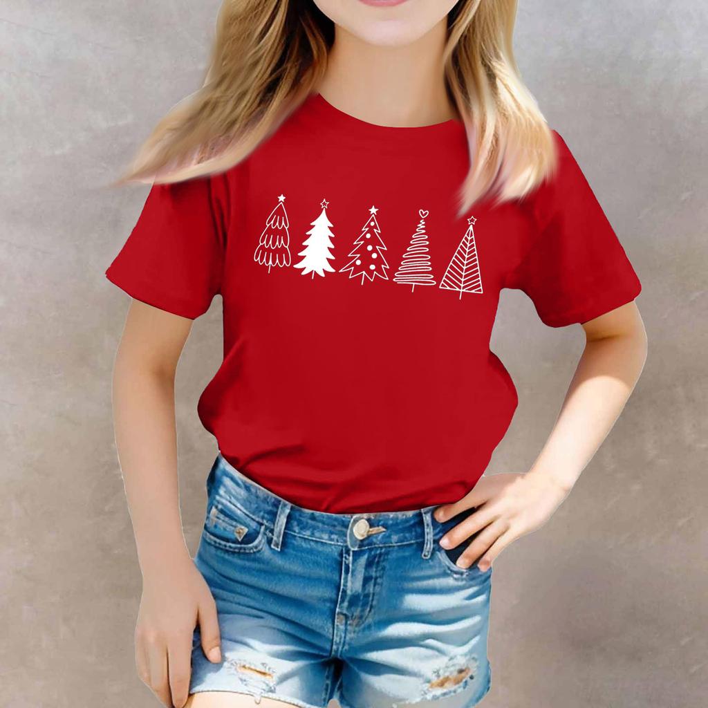 Christmas Day Toddler Girl Boy T-Shirts Kids Top Boys And Girls Printed Short Sleeved T-shirt