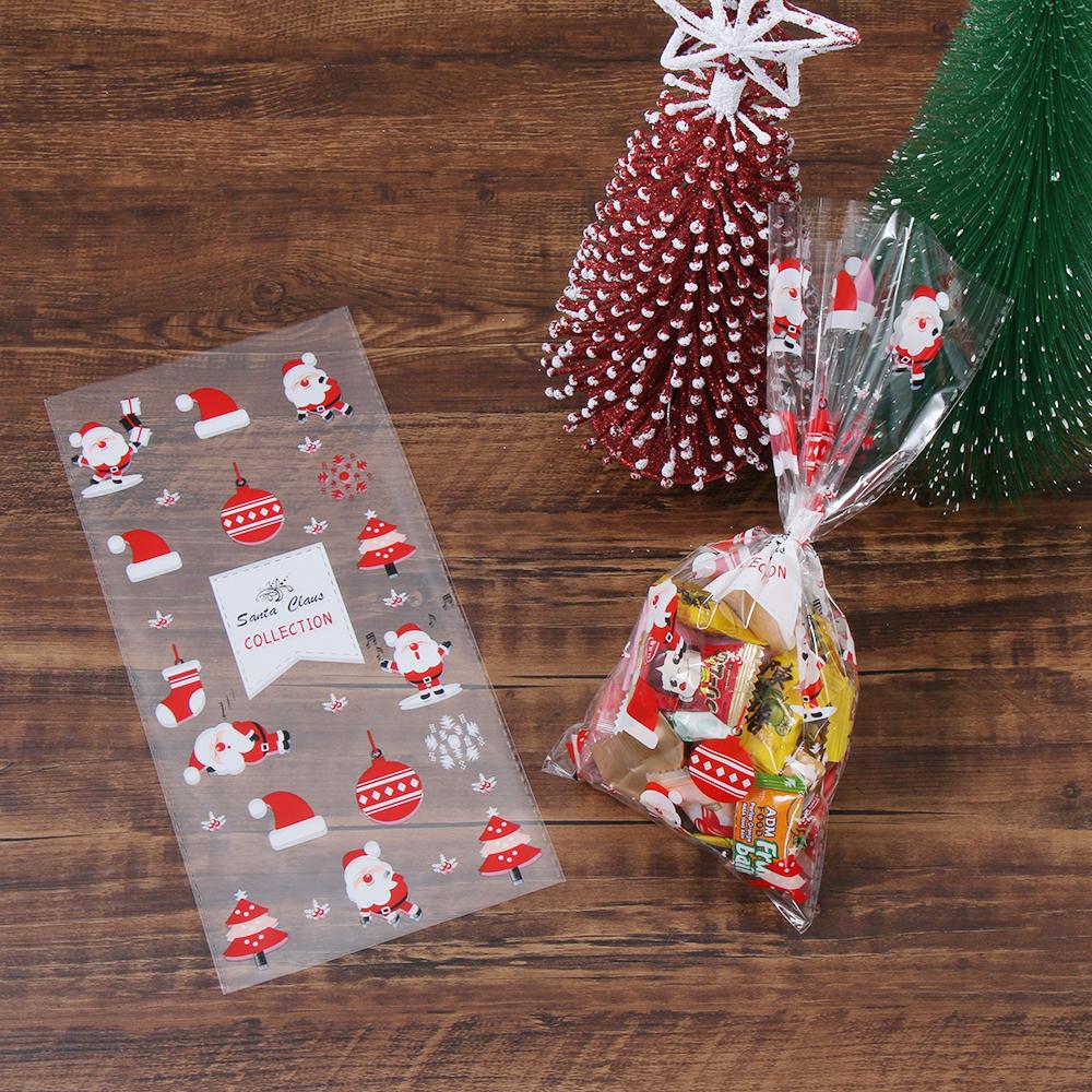 Wedding Favors Santa Claus Snowman Cookies Storage Cellophane Baking Packaging Christmas Candy Bags