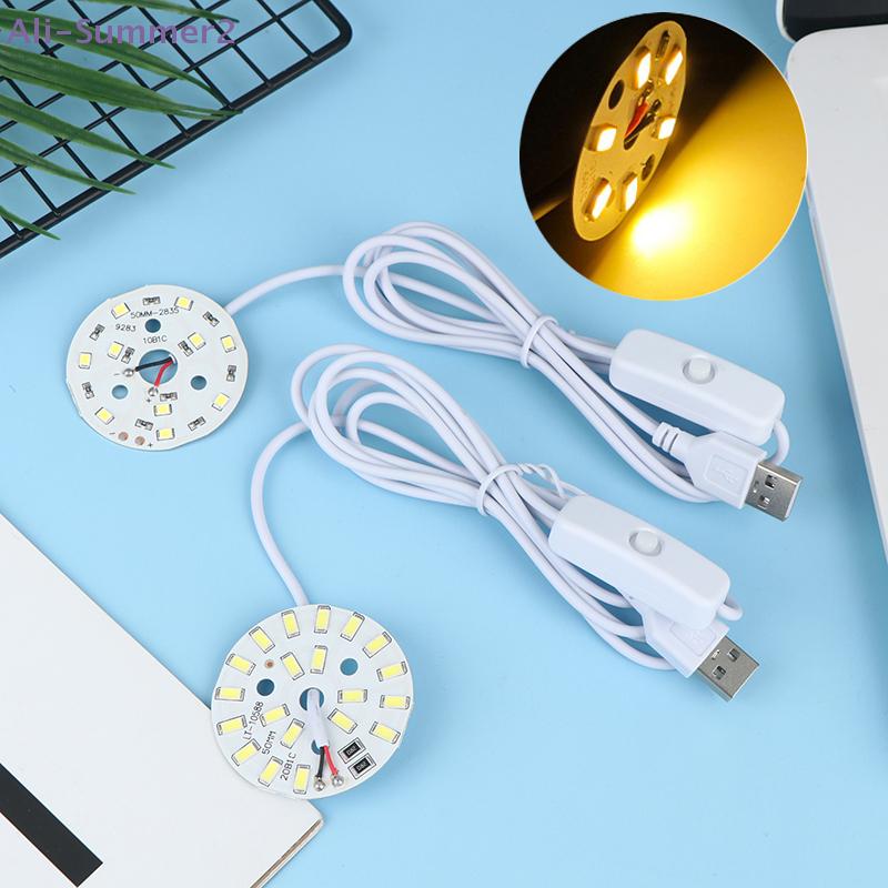 {Summer2} DC5V Dimmable 48/55MM LED Chips SMD5730 LED Lamp USB Dimmer 5W 10W Light Board White Warm Light With ON/OFF Swicth