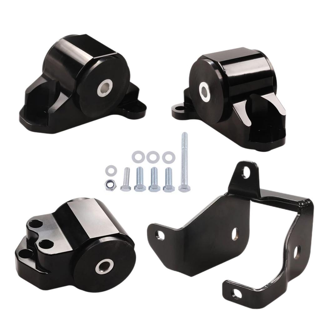Black 3 Bolts Engine Motor Mount Bracket kit For Honda Civic EK B16 B18 B20 B & D Series 96-00 Aluminum  BILEET