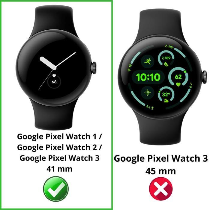 Coque compatible Google Pixel Watch 3 / Watch 2 / Watch - 41mm - Protection rigide étui noir écran verre trempé Phonillico®