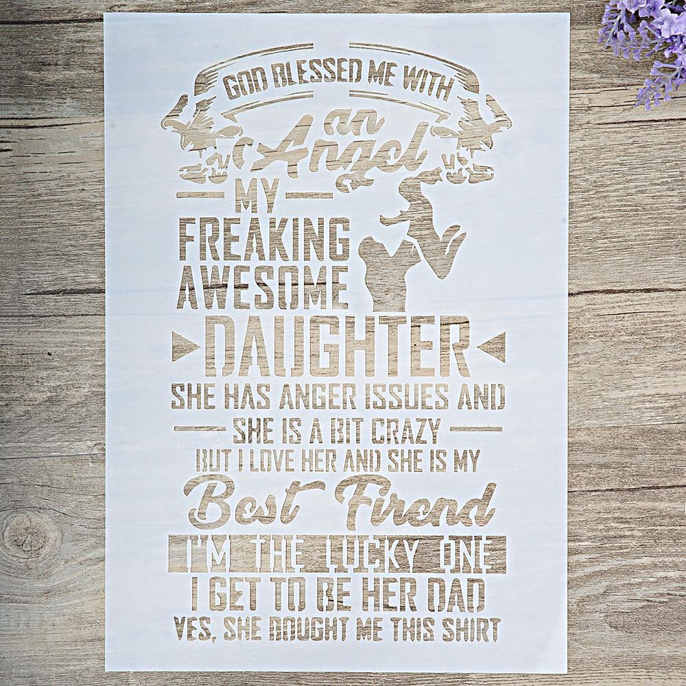 A4 Size Decorative Letter Stencil Template Painting Stencils for DIY Crafts Scrabooking Painting On Wood,Canvas,Floor,Wall and Tile