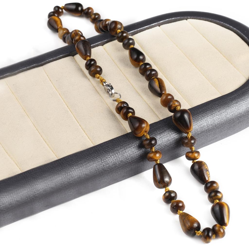Женское ожерелье из натурального камня, ожерелье с тигровыми глазами, нерегулярные бусины, подвески для подарка на день рождения, длина 45 см