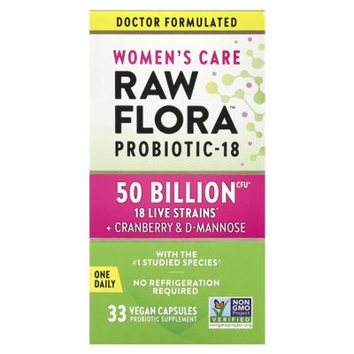Женское здоровье, Raw Flora™ Пробиотик-18, 33 вегетарианские капсулы