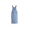 Levis Solid Color Square Neck Sleeveless Dress Women Dresses Blue A7575-0000