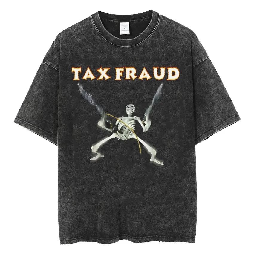 Аутизм Скелет Мем Футболка Смешной Череп Юмор Футболки с коротким рукавом Мужская Женская Винтажная Выстиранная Оверсайз Хлопковая футболка