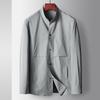 Men's Jacket Spring and Autumn Stand-up Collar Top Single-layer Micro-elastic Middle-aged Light Luxury Business Casual Thin Coat