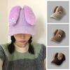 Шапка-ушанка из овечьей шерсти Y2k с кроличьими ушками, корейская бейсболка с козырьком, милая женская бейсболка