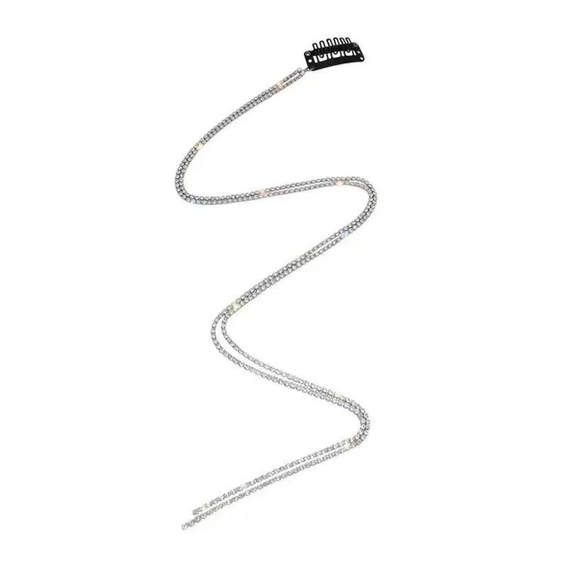 Модные женские кисточки вспышка бриллиант серебряная цепочка шпилька темперамент плетеные волосы дреды косы хвост ювелирные изделия головной убор