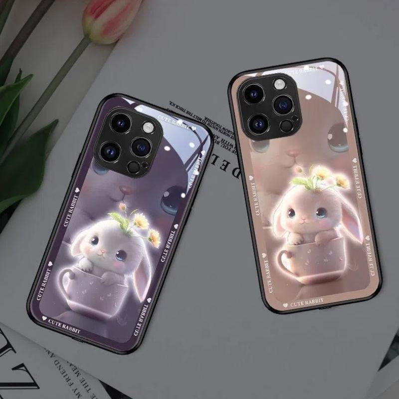LED Phone Case – Auto Flashing for Calls & Music, Tempered Glass Protection