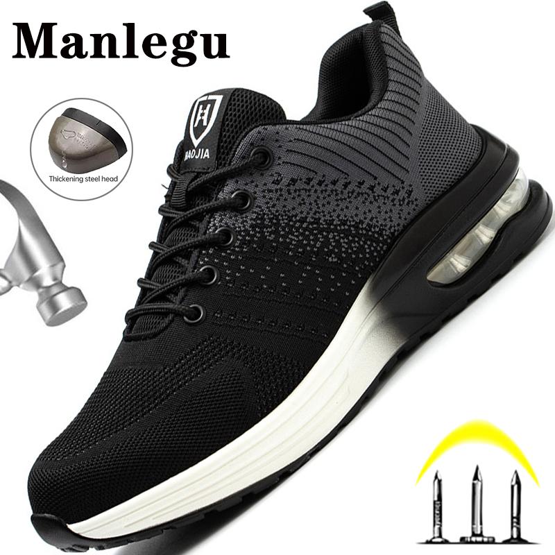 New Air Cushion Safety Shoes Men Women Work Sneakers Steel Toe Shoes Puncture-Proof Sport Work Shoes Men Indestructible Safety Boots Working Shoes