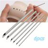 6pc Stainless Steel Pottery Punch Tool, Ceramic Art Hole Opener. Polymer Clay Engraving Tool Set - Precision Engraving, Punching
