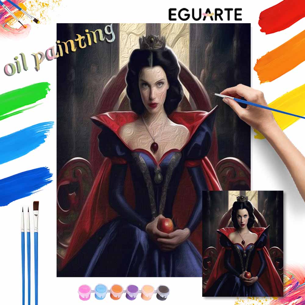 Disney Snow White oil painting art painting kit handmade diy gift home decoration, exquisite fantasy portrait, princess wall art decor