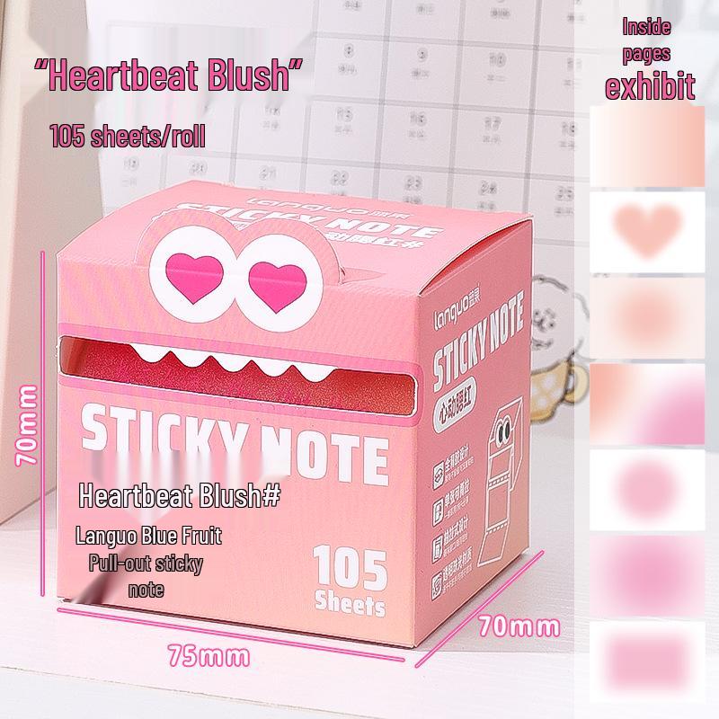 Синие фруктовые перламутровые градиентные липкие заметки - Клейкие блокноты для заметок для студентов