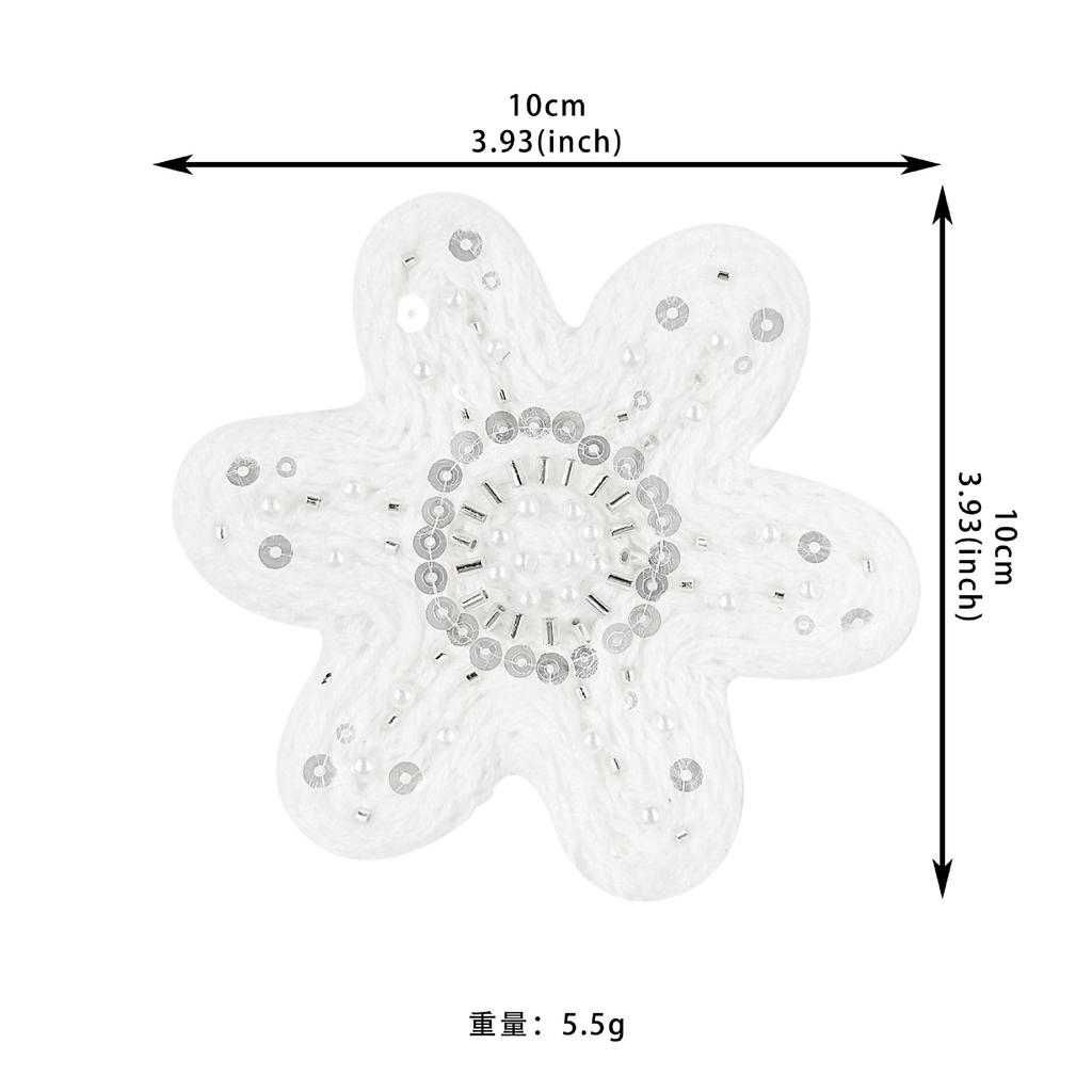 White Wool Woven Nail Beads, Sequins, Three-Dimensional Flower Decorations, Hair Accessories, Headdresses, Bags, Corsages, Cloth Patches