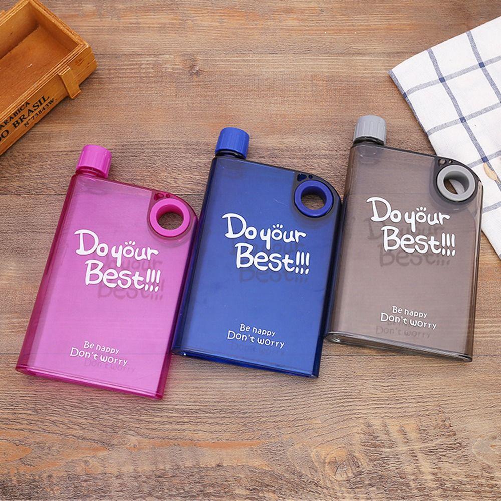 Дорожная прозрачная многоразовая бутылка для напитков плоская бутылка для воды стакан для сока пластик