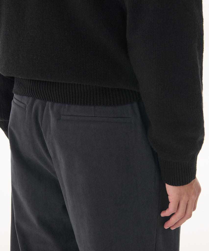 MUSINSA STANDARD 14W Corduroy One-Pleat Wide Elastic Pants [Iron Gray]