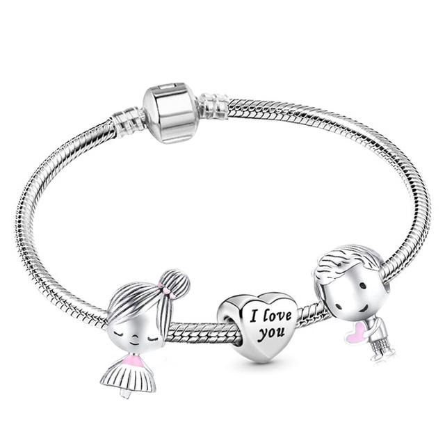 Love You Forever бусы браслеты-подвески элегантный серебряный цвет браслеты-цепочки в виде змеи для женщин любовник ювелирные изделия подарок специальное предложение