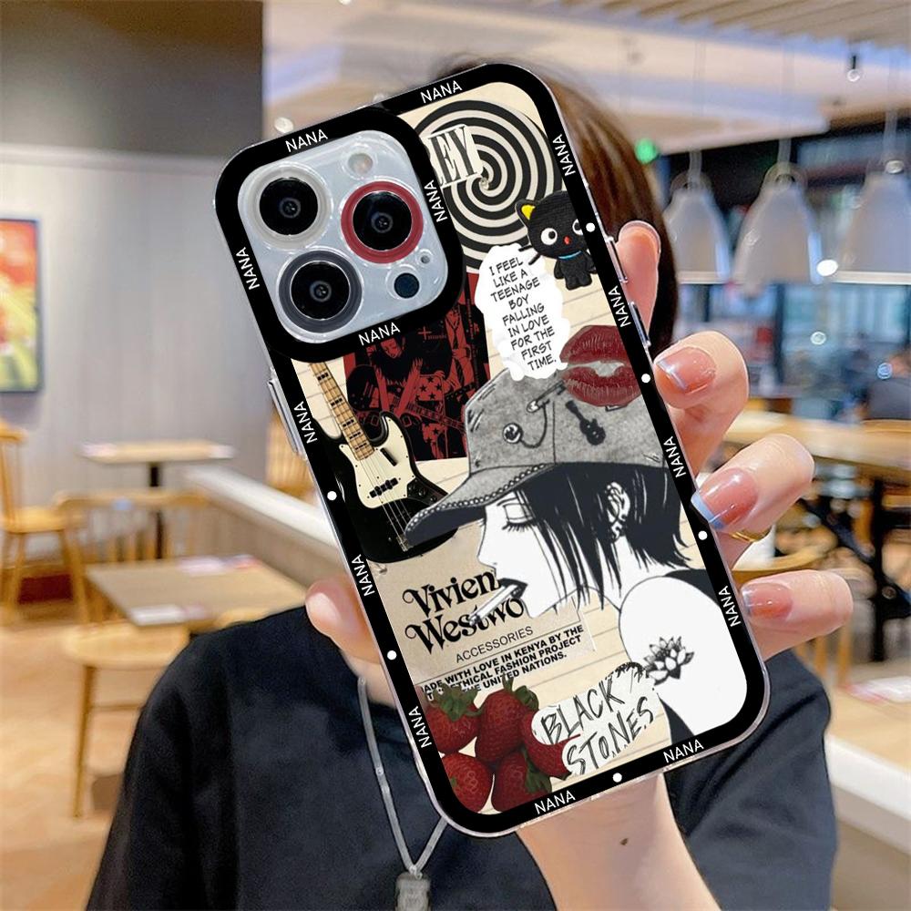Чехол для телефона с изображением мультфильма аниме Oosaki Nana для iPhone 15 14 13 12 11 Mini Pro Max X XR XSMax 6S 6 7 8 Plus SE20 прозрачный чехол