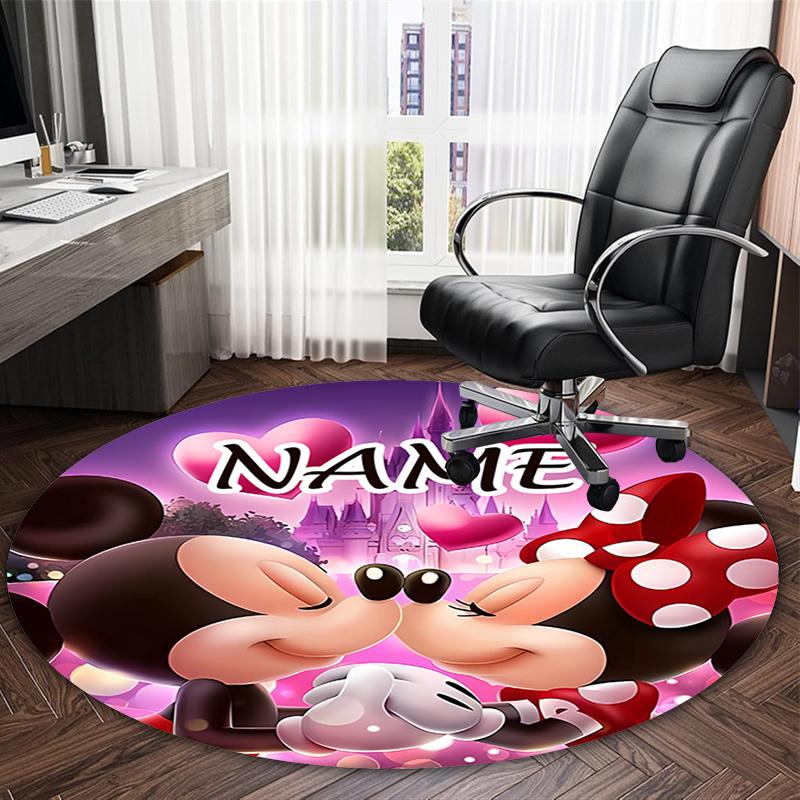 Customizable M-Mickey Round Non-Slip Carpet - Ideal for Garden, Picnic, Office, Perfect for Decoration, Suitable For All Seasons