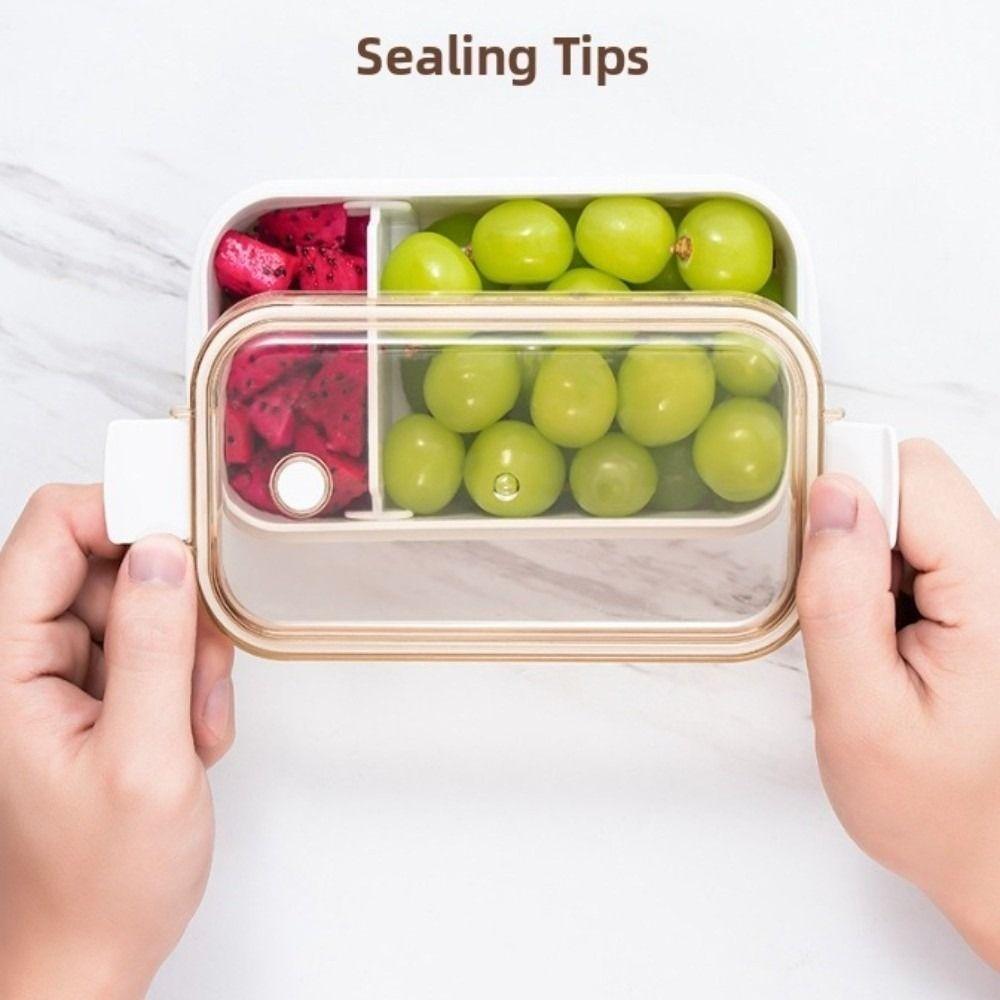 Removable Divider Lunch Storage Container 2 Compartment Refrigerator Storage Box For Travel