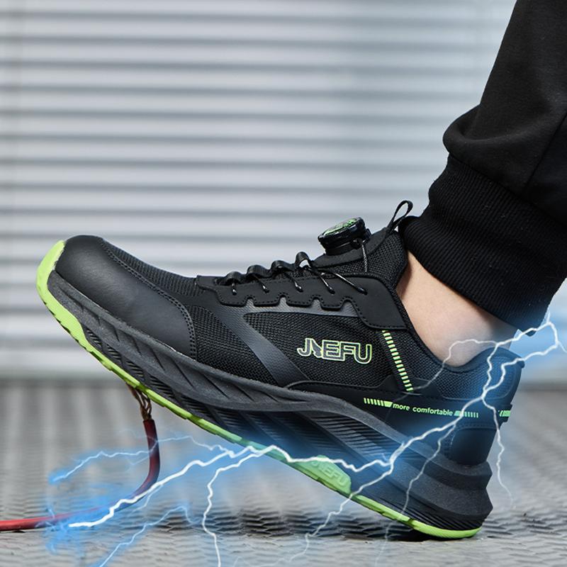 Work Safety Shoes Rotating button Work Sneakers Steel toe shoes Anti-smash Anti puncture Work Boots Indestructible