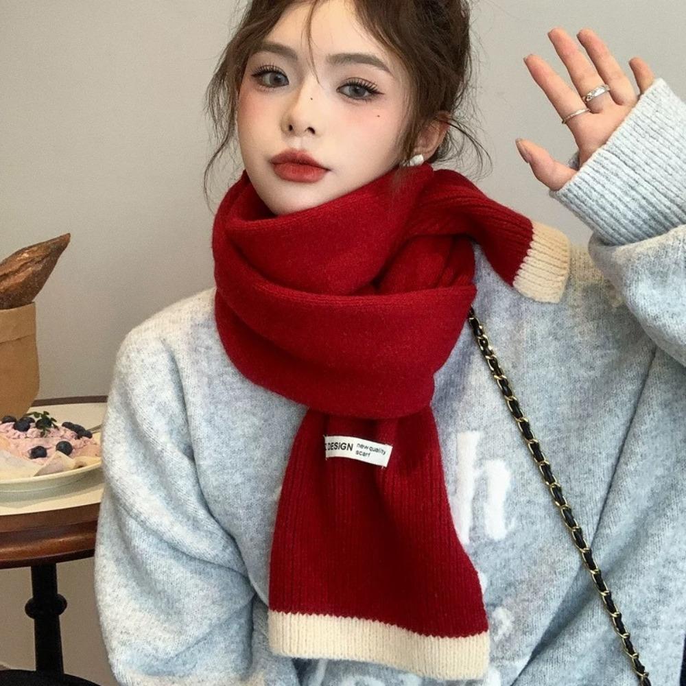 Warm Winter Wool Scarves Korean Style Women Cashmere Shawl Elegant Multicolor Knitted Scarf  Female