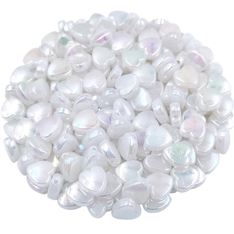 100Pcs Heart Acrylic Beads Jewelry Making AB Color DIY For Wholesale Pendant Necklace Bracelet