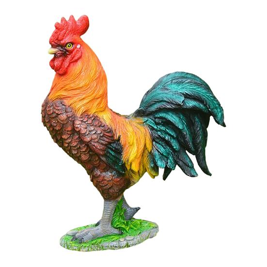 Фигурка курицы, Реалистичная смоляная курица и петух, Садовая статуя, Стоящая скульптура домашнего животного для двора, Газона, Сада, Уличный декор