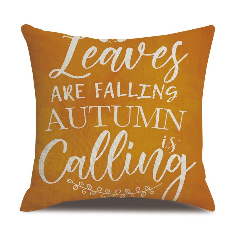 Подушка из льна на День благодарения, осенняя наволочка с принтом тыквы