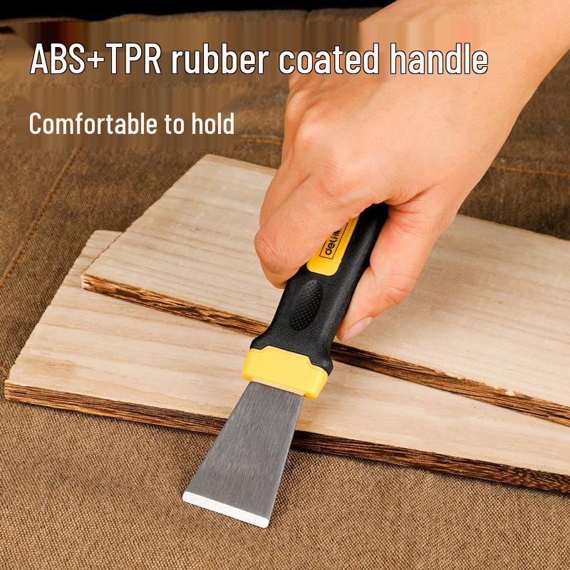 Deli Tools 1.5" Oil Stain Scraper Bent Head Stainless Steel Putty & Grout Knife DL366001