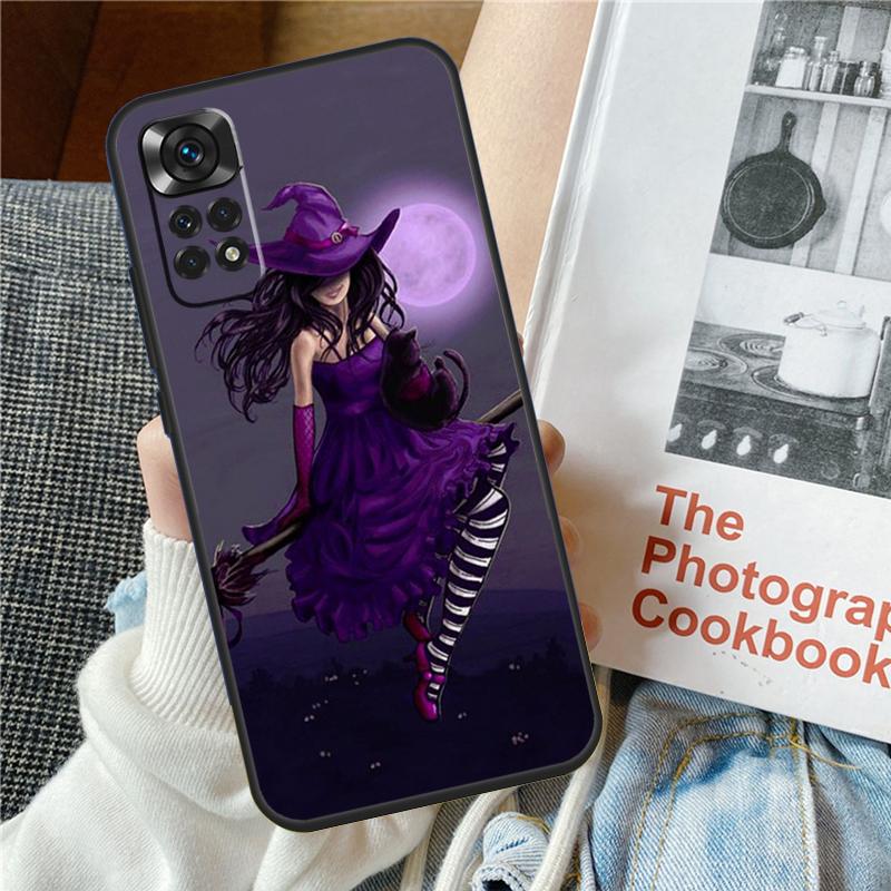 Чехол-страшилка Хэллоуинская Лунная Ведьма для Xiaomi Redmi Note 12 10 9 11 Pro 9S 10S 11S 12S Чехол для Redmi 12 9C 10C 12C 13C