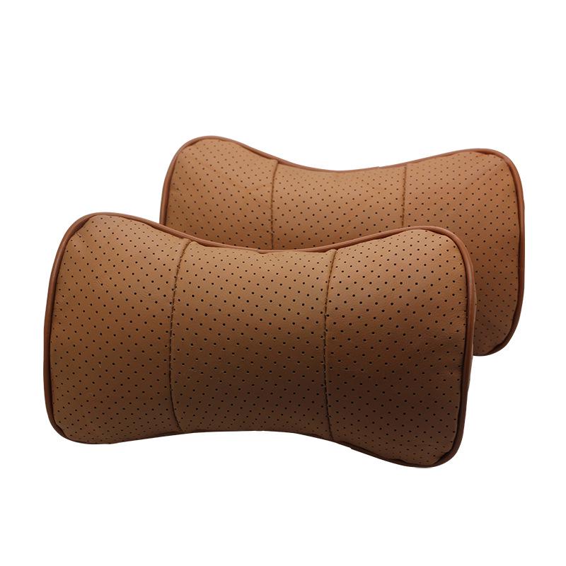 Genuine Leather MG Car Neck & Backrest Pillow - Cowhide Protection with Custom Logo Option
