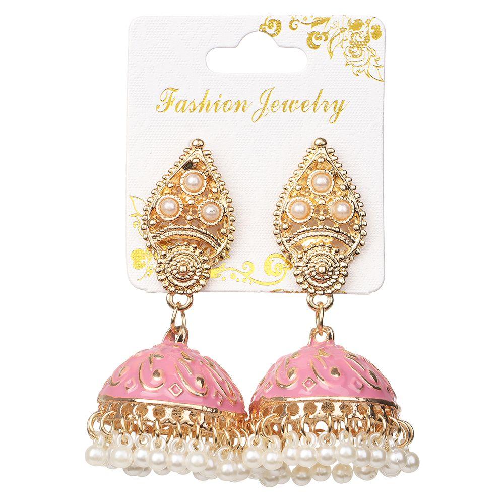 Jewelry Accessories Gypsy with tassel Vintage Indian Style Earrings Flower Bell Shape Pearl Beads