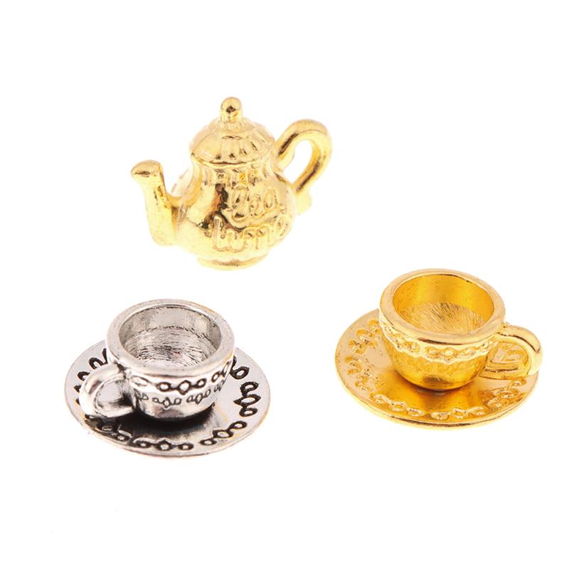 1Комплект 1:12 кукольный домик, миниатюрный чайник, чашка, блюдце, металлический чайный сервиз, модель обеденного стола, декор, игрушка, аксессуары для кукольного дома