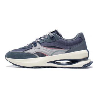 Li Ning 92 Shadow универсальные ретро амортизирующие прочные нескользящие низкие повседневные кроссовки для мужчин серо-синие AGCT249-2