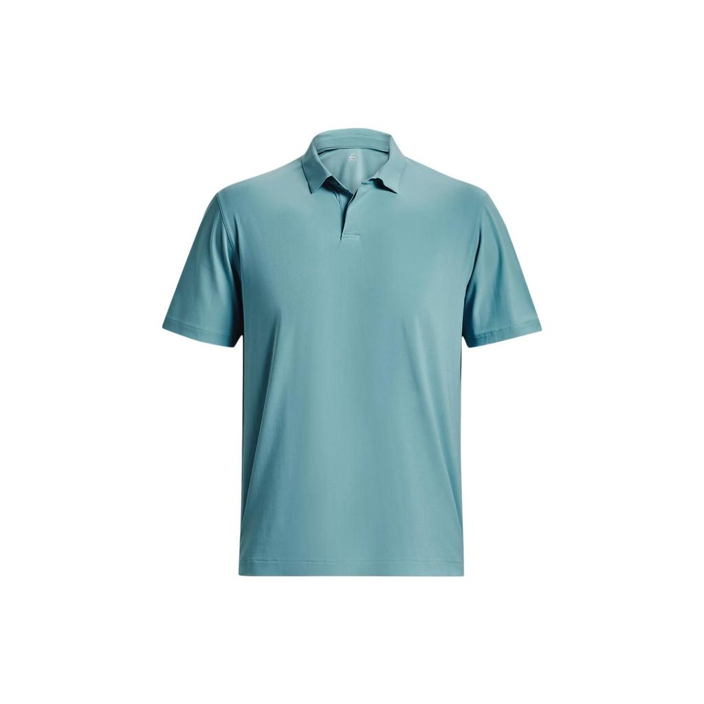 Under Armour Solid Color Double Placket Polo Shirt Men Tops Blue 1377362-400