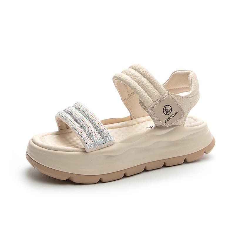 Thick-soled Heightening Sandals for Women's Xiaobai 2025 New Summer Breathable and Versatile Leisure Sports Popular Beach Sandals