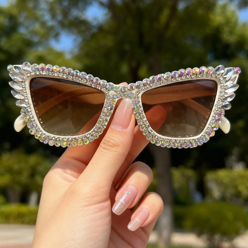 Diamond-Encrusted Large-Frame Sunglasses For Men And Women Fashion Sunglasses