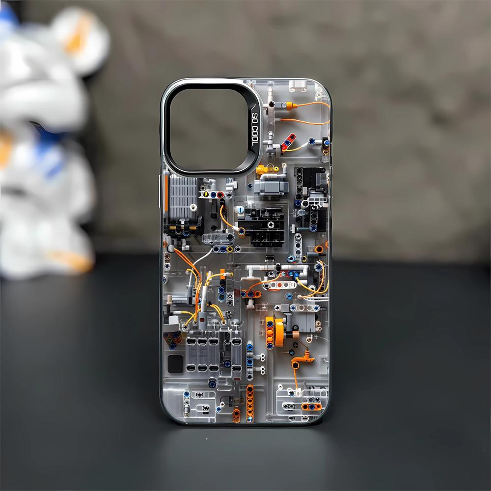 Продвинутый чехол для телефона с рисунком печатной платы для iPhone 16 15 14 13 12 11 Pro/ Max/Plus Амортизирующий чехол Coque
