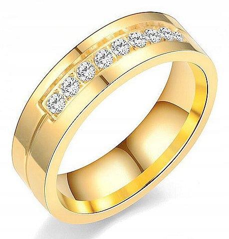 Gold Wedding Ring 316L Steel Size 28