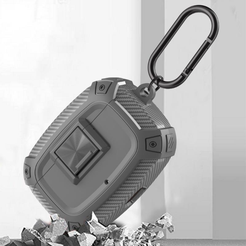 Shockproof Protective Case for Studio Buds/+ Earbuds Shell Guard with Secure Lock Design and Carabiner Keychain